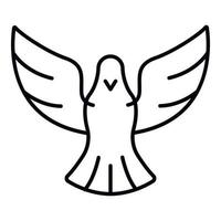 Peace dove icon, outline style vector