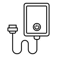 External power bank icon, outline style vector