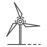 Wind turbine icon, outline style vector