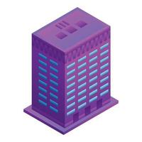 Smart building icon, isometric style vector