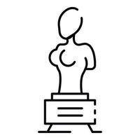 icono de escultura de mujer, estilo de esquema vector