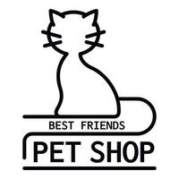 Best friend pet shop logo, outline style vector