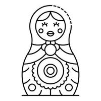 Nesting doll icon, outline style vector