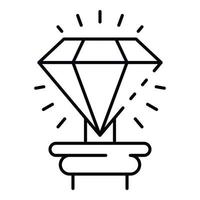 Museum diamond icon, outline style vector