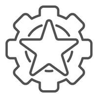 Star cog wheel icon, outline style vector