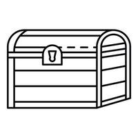 Pirate dower chest icon, outline style vector