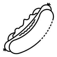 American hot dog icon, outline style vector