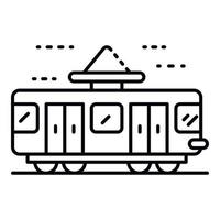 Retro tramway icon, outline style vector