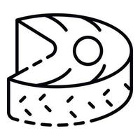 Tuna fish piece icon, outline style vector