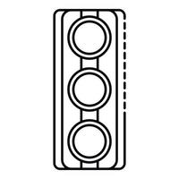 Traffic lights icon, outline style vector