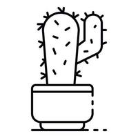 Cactus plant icon, outline style vector