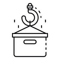 Crane parcel take icon, outline style vector