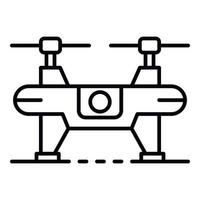 Quadrocopter drone icon, outline style vector