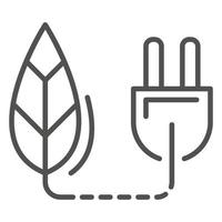 Eco plug energy icon, outline style vector