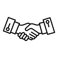 Handshake icon, outline style vector