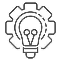 Bulb cog wheel icon, outline style vector