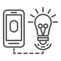 Smart bulb control icon, outline style vector