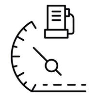 Car fuel gauge icon, outline style vector