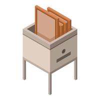 Honey wood frame icon, isometric style vector