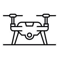 Drone on ground icon, outline style vector