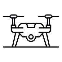 icono de dron en el suelo, estilo de esquema vector