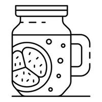 Smoothie jar icon, outline style vector