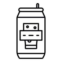 Beer tin can icon, outline style vector