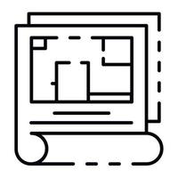 Apartment plan icon, outline style vector