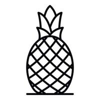 Whole pineapple icon, outline style vector