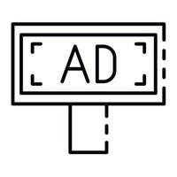 Billboard ad icon, outline style vector