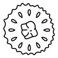 Cutted soursop icon, outline style vector