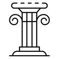 Greek column icon, outline style vector