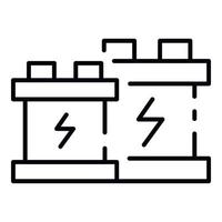 Car battery icon, outline style vector