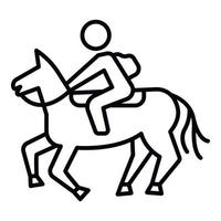 Horseback riding icon, outline style vector