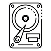 Hard disk drive icon, outline style vector