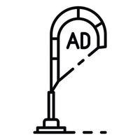 Ad on pillar icon, outline style vector