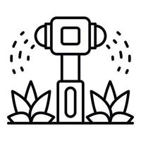 Irrigation sprinkler icon, outline style vector