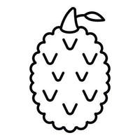 Tasty lychees icon, outline style vector