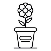 Flower pot icon, outline style vector