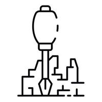 Screwdriver building icon, outline style vector