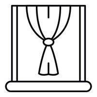 Window node curtain icon, outline style vector