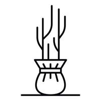 Seedling icon, outline style vector