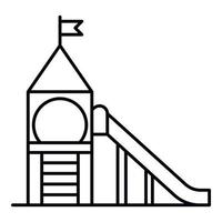 Kid tower playground icon, outline style vector