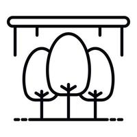 Tree greenhouse icon, outline style vector