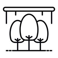 Tree greenhouse icon, outline style vector