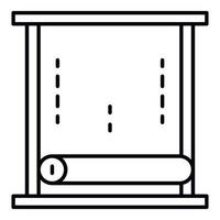 Paper window roller icon, outline style vector