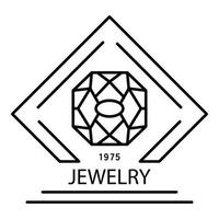logotipo de joyería elegante, estilo de esquema vector