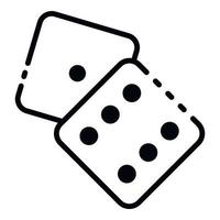 Dice one six face icon, outline style vector