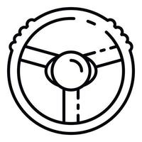 Steering wheel icon, outline style vector