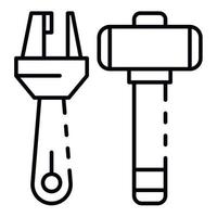 Carpenter tool icon, outline style vector